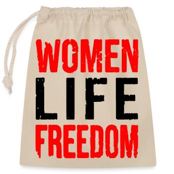 Women life freedom iran - Verschließbarer Geschenkbeutel aus Baumwolle (25x30cm) - Natur - Vorne