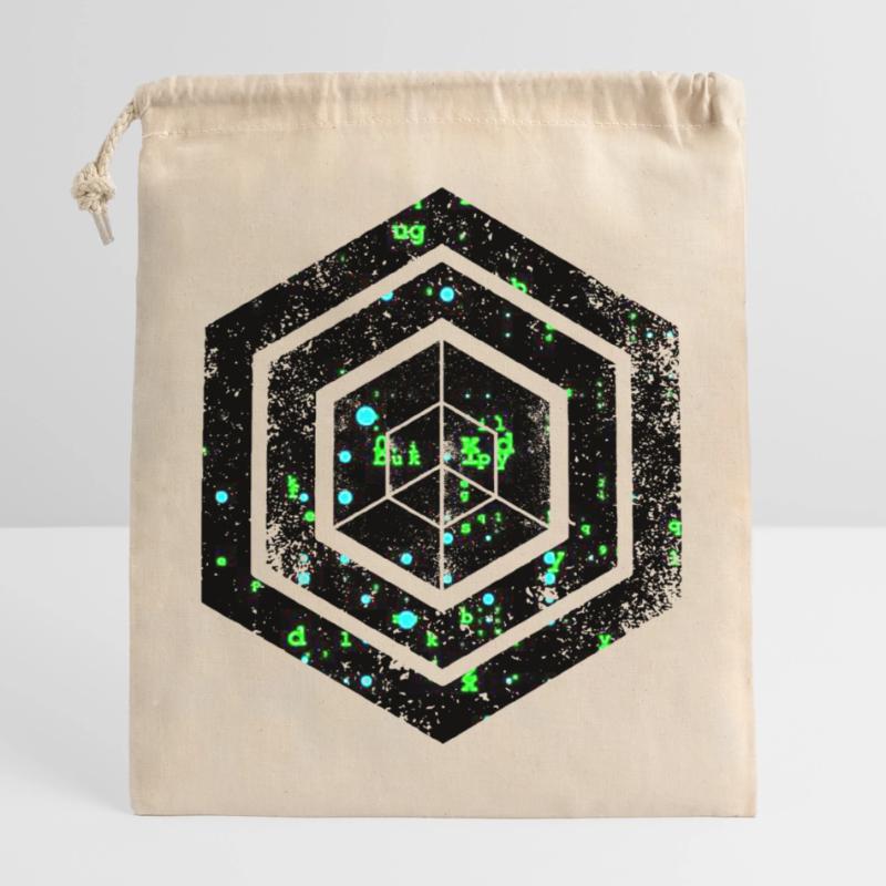 Hexagon-Programmierung Programmierer Codierung geometrisch Verschließbarer Geschenkbeutel aus Baumwolle (25x30cm)