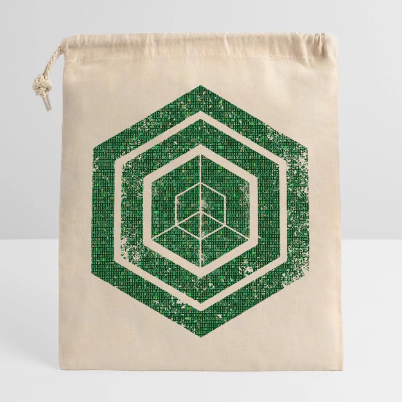 Hexagon-Programmierung Programmierer Codierung geometrisch Verschließbarer Geschenkbeutel aus Baumwolle (25x30cm)