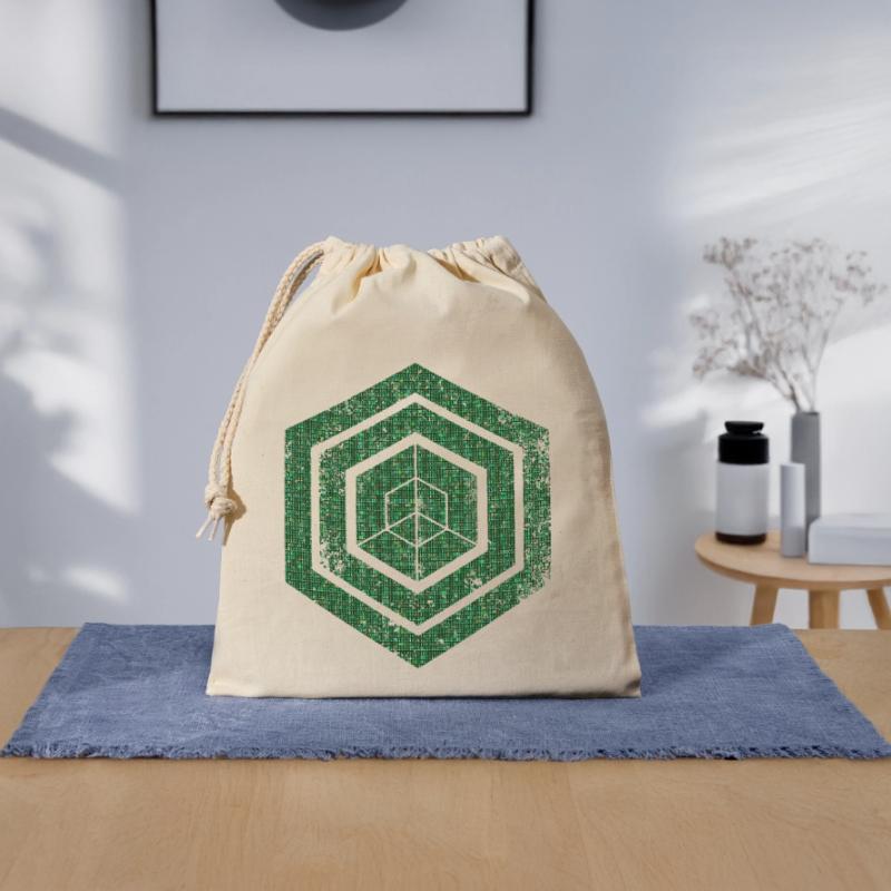 Hexagon-Programmierung Programmierer Codierung geometrisch Verschließbarer Geschenkbeutel aus Baumwolle (25x30cm)