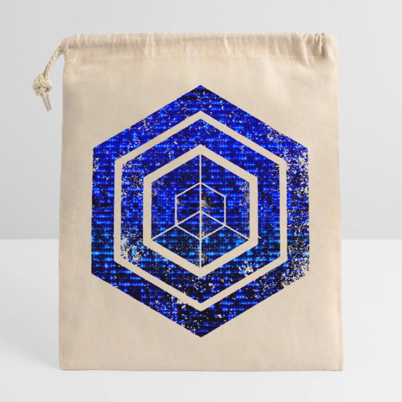 Codage géométrique du programmeur de programmation hexagonale Sac cadeau en coton avec cordon (25 x 30 cm)