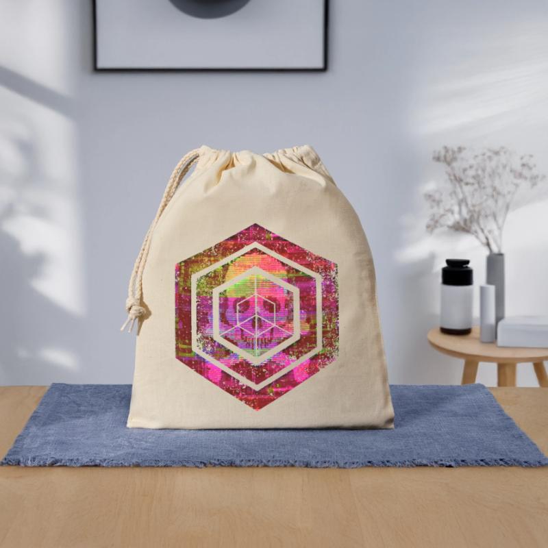 Codage géométrique du programmeur de programmation hexagonale Sac cadeau en coton avec cordon (25 x 30 cm)