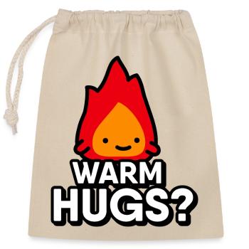 Niedliche Flamme: Warme Umarmungen? - Digitale Zeichnung - Verschließbarer Geschenkbeutel aus Baumwolle (25x30cm) - Natur - Vorne