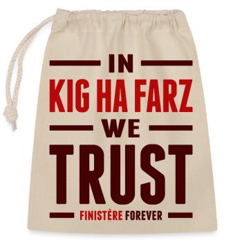 In Kig Ha Farz we trust - Sac cadeau en coton avec cordon (25 x 30 cm) - nature - Devant