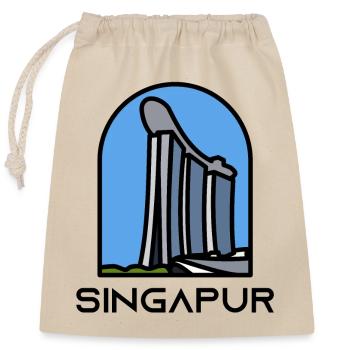 Singapour - Marina Bay Sands - Sac cadeau en coton avec cordon (25 x 30 cm) - nature - Devant
