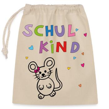 School Child School Enrolment - Closable cotton gift bag (25x30cm) - nature - Front
