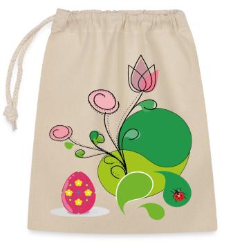 Easter Greeting - Closable cotton gift bag (25x30cm) - nature - Front
