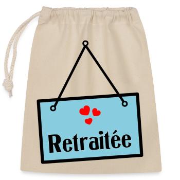 RETIRED - Closable cotton gift bag (25x30cm) - nature - Front