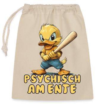 funny party motif, saying - Closable cotton gift bag (25x30cm) - nature - Front