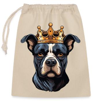 Dog Crown - Closable cotton gift bag (25x30cm) - nature - Front