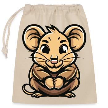 Bande dessinée souris - Sac cadeau en coton avec cordon (25 x 30 cm) - nature - Devant