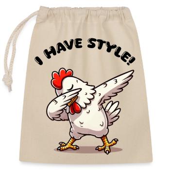 dabber du poulet - Sac cadeau en coton avec cordon (25 x 30 cm) - nature - Devant