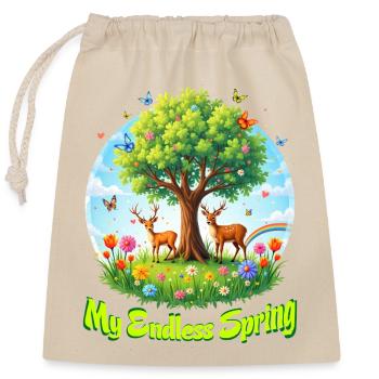 My Endless Spring M - Closable cotton gift bag (25x30cm) - nature - Front