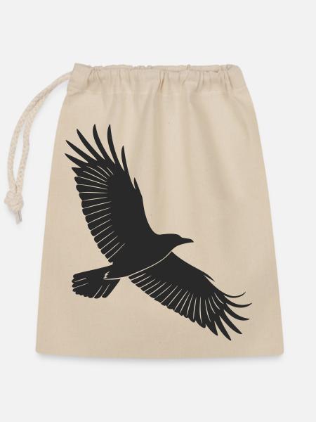 Anmutiges Vogel-Silhouetten-Design - Verschließbarer Geschenkbeutel aus Baumwolle (25x30cm) - Natur
