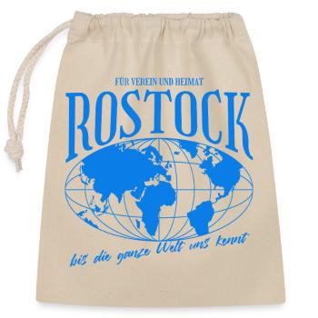 Rostock Heimat Fußball Geschenk - Verschließbarer Geschenkbeutel aus Baumwolle (25x30cm) - Natur - Vorne