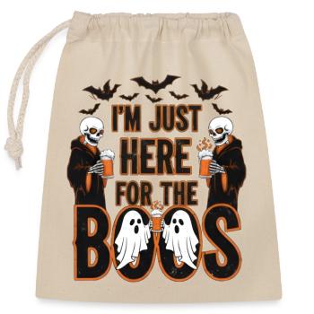 Halloween Boos Skeletons - Closable cotton gift bag (25x30cm) - nature - Front