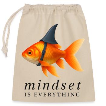 Mindset is Everything Goldfish, Motivational  - Sac cadeau en coton avec cordon (25 x 30 cm) - nature - Devant