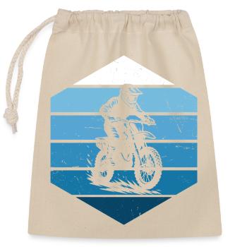 Characterful motocross design - Closable cotton gift bag (25x30cm) - nature - Front