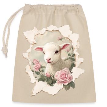 Lamb - Closable cotton gift bag (25x30cm) - nature - Front