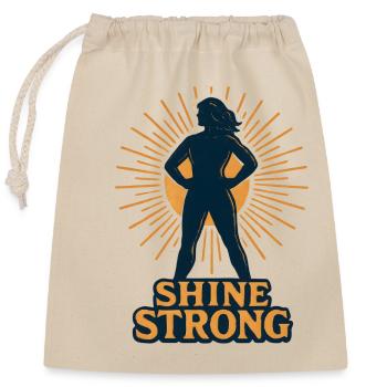 Shine Strong Silhouette Sun Rays - Closable cotton gift bag (25x30cm) - nature - Front