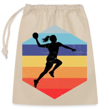 Handballspielen Geschenkidee für die Kreisläuferin - Verschließbarer Geschenkbeutel aus Baumwolle (25x30cm) - Natur - Vorne