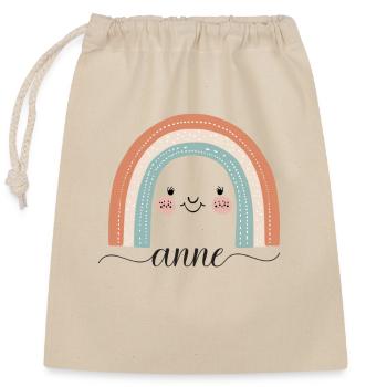 Anne! Rainbow, customisable - Closable cotton gift bag (25x30cm) - nature - Front