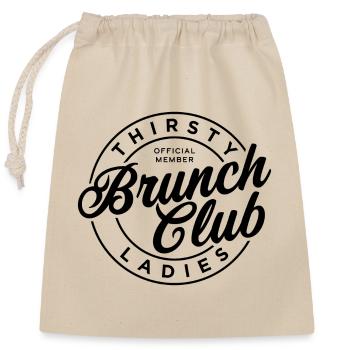 Durstiger Damen-Brunch-Club - Verschließbarer Geschenkbeutel aus Baumwolle (25x30cm) - Natur - Vorne