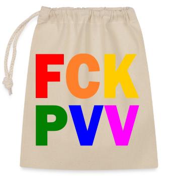 Fck pvv - Verschließbarer Geschenkbeutel aus Baumwolle (25x30cm) - Natur - Vorne