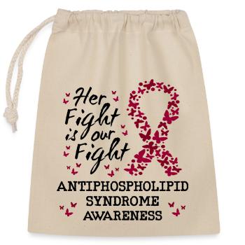 Antiphospholipid syndrome Awareness - Closable cotton gift bag (25x30cm) - nature - Front