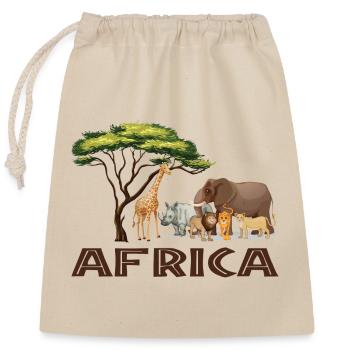 Graphique Afrique - Sac cadeau en coton avec cordon (25 x 30 cm) - nature - Devant
