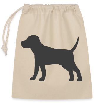 Hund - Verschließbarer Geschenkbeutel aus Baumwolle (25x30cm) - Natur - Vorne