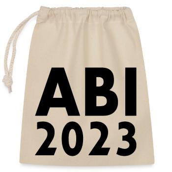 Abi 2023 - Verschließbarer Geschenkbeutel aus Baumwolle (25x30cm) - Natur - Vorne