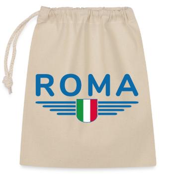 Rom Italien Fan Design T Shirt Outfit - Verschließbarer Geschenkbeutel aus Baumwolle (25x30cm) - Natur - Vorne