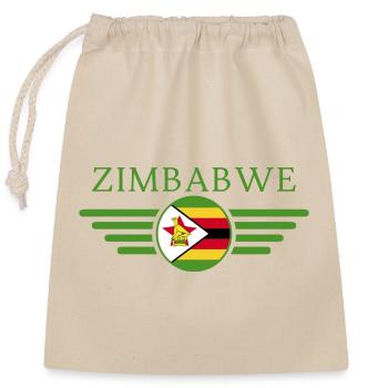 J’aime le Zimbabwe, T-shirt design de style élégance - Sac cadeau en coton avec cordon (25 x 30 cm) - nature - Devant