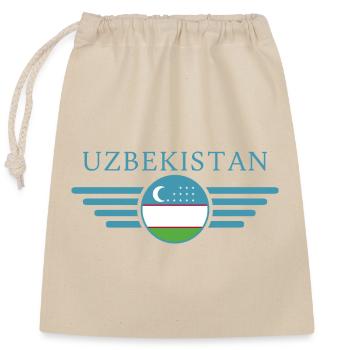 J’aime l’Ouzbékistan, T-shirt design de style élégance - Sac cadeau en coton avec cordon (25 x 30 cm) - nature - Devant