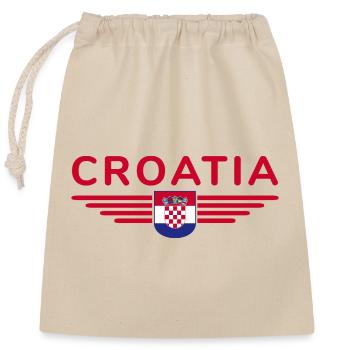 I Love Croatia, Elegance Style Design T-Shirt - Closable cotton gift bag (25x30cm) - nature - Front