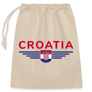 I Love Croatia, Elegance Style Design T-Shirt - Closable cotton gift bag (25x30cm) - nature - Front