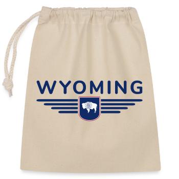 T-shirt de fan du Wyoming – Wild & Free - Sac cadeau en coton avec cordon (25 x 30 cm) - nature - Devant