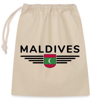 Maldives Fans: Exclusive Shirts - Closable cotton gift bag (25x30cm) - nature - Front