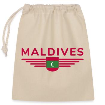 Maldives Fans: Exclusive Shirts - Closable cotton gift bag (25x30cm) - nature - Front