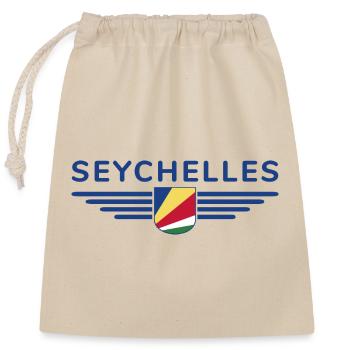 Seychelles fans: T-shirts for island dreams - Closable cotton gift bag (25x30cm) - nature - Front