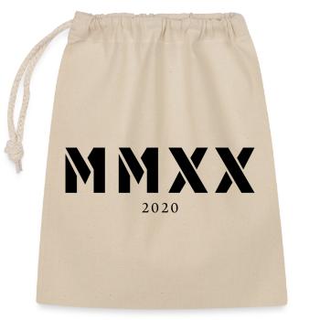 Année de naissance en chiffres romains Fabriqué en 2020 - Sac cadeau en coton avec cordon (25 x 30 cm) - nature - Devant