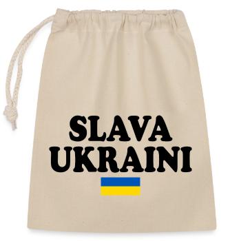 Slava ukraini - Closable cotton gift bag (25x30cm) - nature - Front
