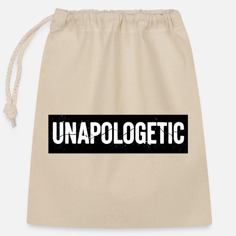 Unapologetic Authentics - Closable cotton gift bag (25x30cm) - nature