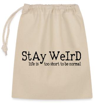 La vie est trop courte pour être normale - Sac cadeau en coton avec cordon (25 x 30 cm) - nature - Devant
