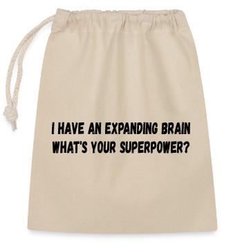 Expanding Brain Superkraft - Verschließbarer Geschenkbeutel aus Baumwolle (25x30cm) - Natur - Vorne