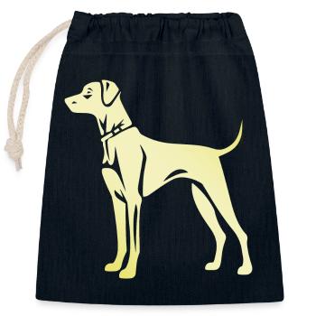 Great Dane Dog Silhouette - Closable cotton gift bag (25x30cm) - navy - Front