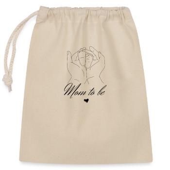 Mom to be - Closable cotton gift bag (25x30cm) - nature - Front
