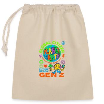 Global Citizen Planet Earth Gen Z - Verschließbarer Geschenkbeutel aus Baumwolle (25x30cm) - Natur - Vorne