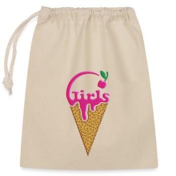 Filles Graphique - Sac cadeau en coton avec cordon (25 x 30 cm) - nature - Devant